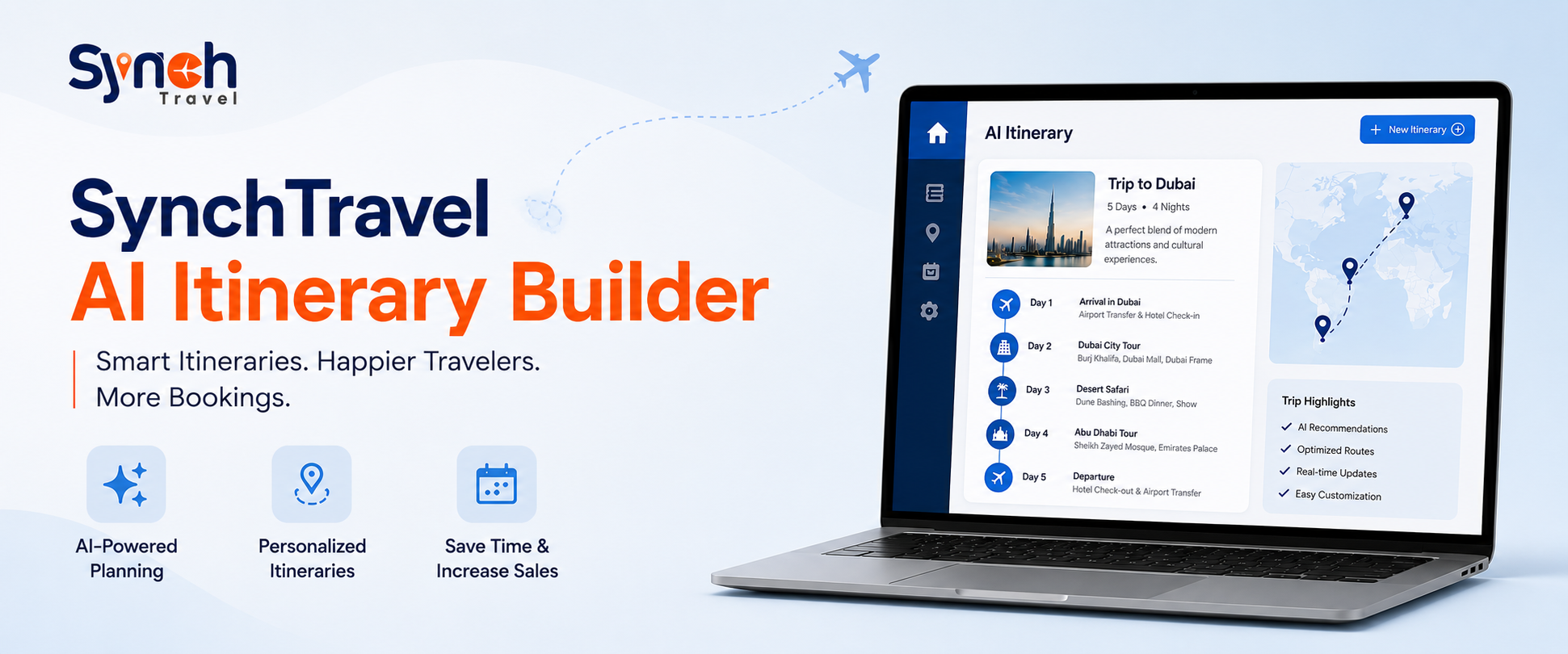 SynchTravel AI Itinerary Builder: Create Professional Travel Itineraries & Packages Faster